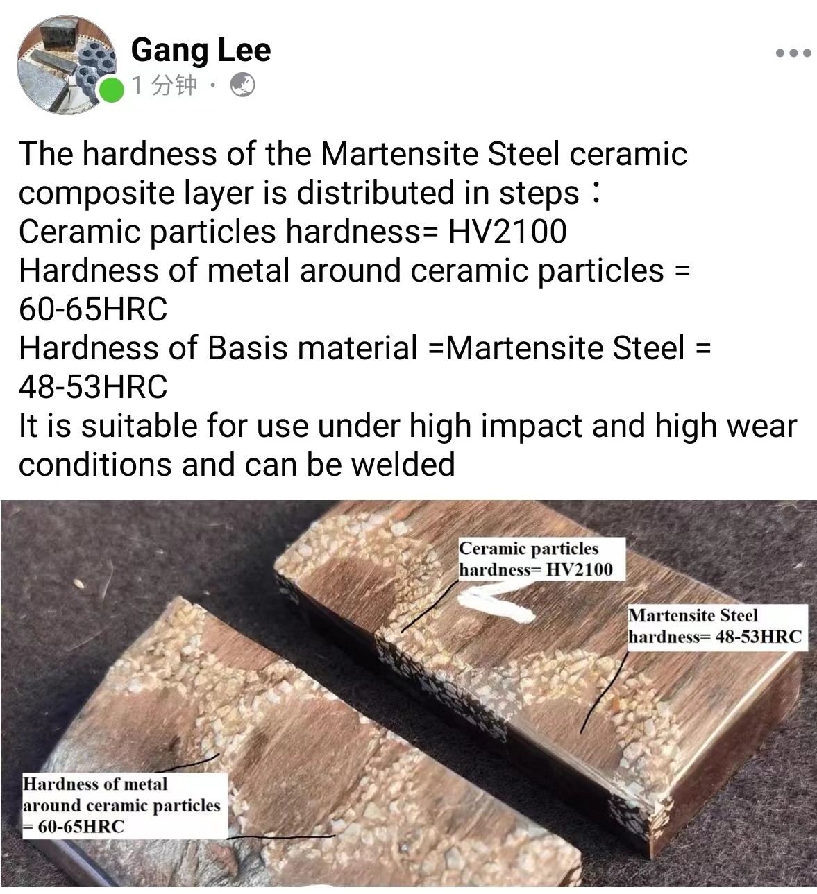 Martensite Steel ceramic insert castings